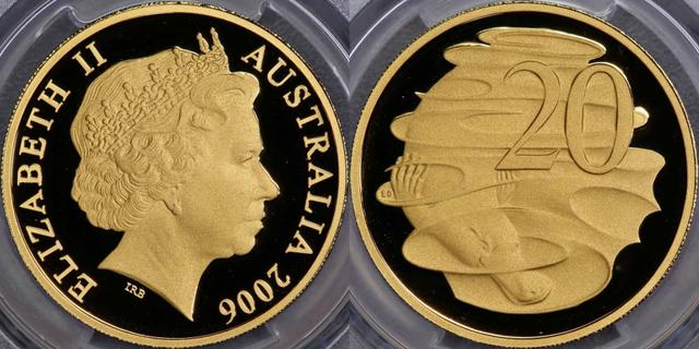 2006 Twenty Cent in gold