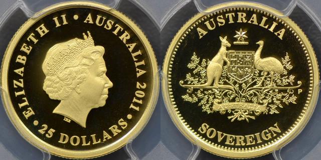 2011 Perth Mint "Sovereign" Twenty-five Dollars