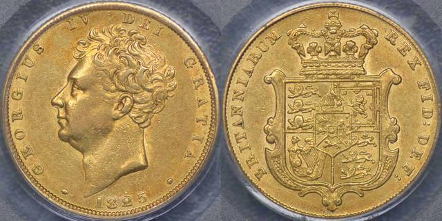 1825 Shield Reverse Sovereign