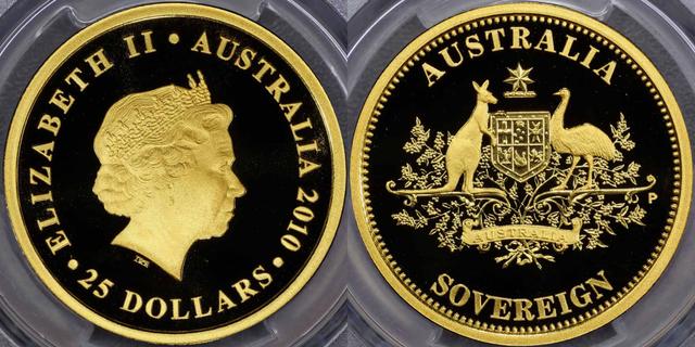 2010 Perth Mint "Sovereign" Twenty-five Dollars