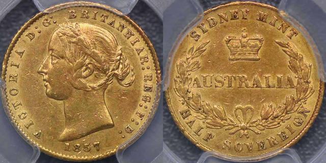 1857 Sydney Mint Half Sovereign