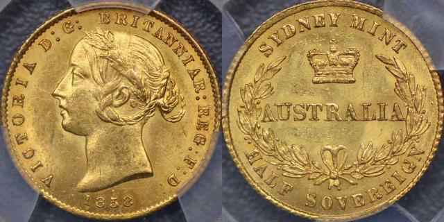 1858 Sydney Mint Half Sovereign