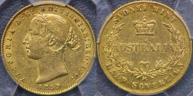1858/9 Sydney Mint Overdate Half Sovereign