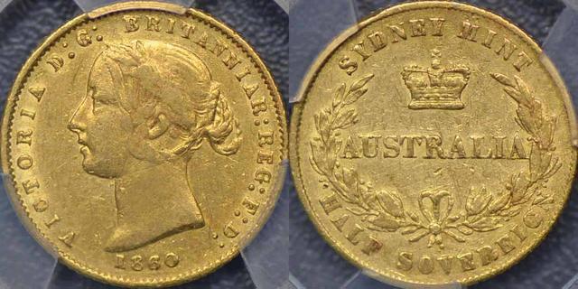 1860 Sydney Mint Half Sovereign