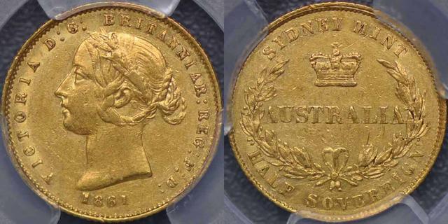 1861 Sydney Mint Half Sovereign