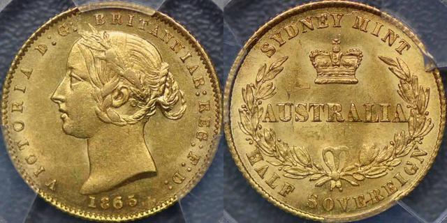 1865 Sydney Mint Half Sovereign