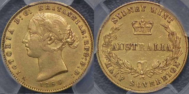 1866 Sydney Mint Half Sovereign
