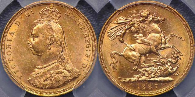 1887 Sydney Jubilee Head Sovereign