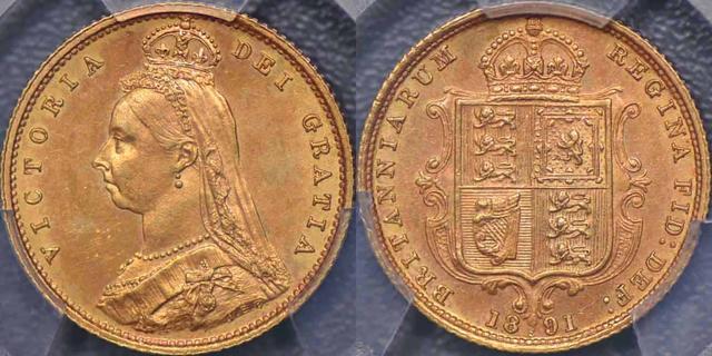 1891 Sydney Half Sovereign with JEB