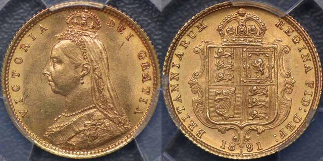 1891 Sydney Half Sovereign without JEB