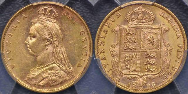1893 Melbourne Jubilee Head Half Sovereign
