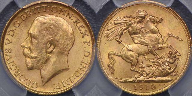 1918 Bombay Sovereign