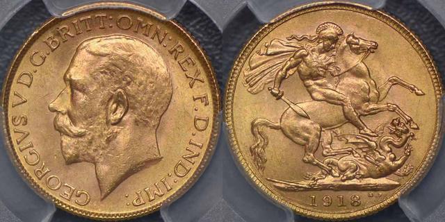 1918 Bombay Sovereign