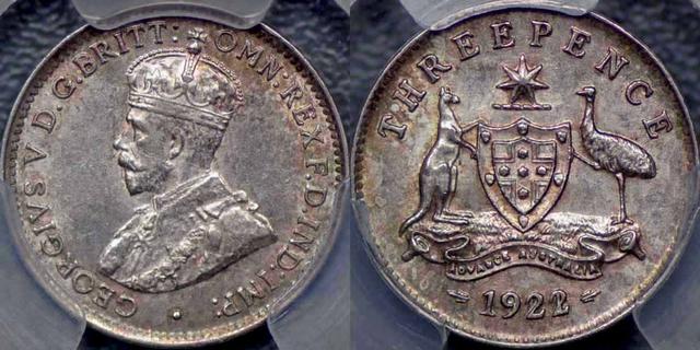 1922/1 Overdate Threepence
