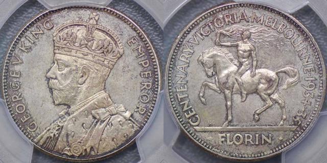 1934-35 Centenary Florin
