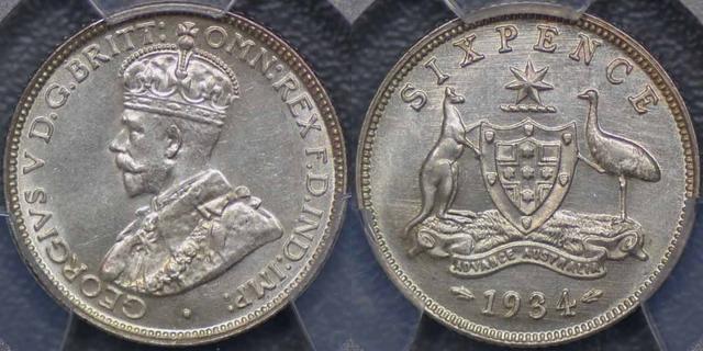 1934 Sixpence