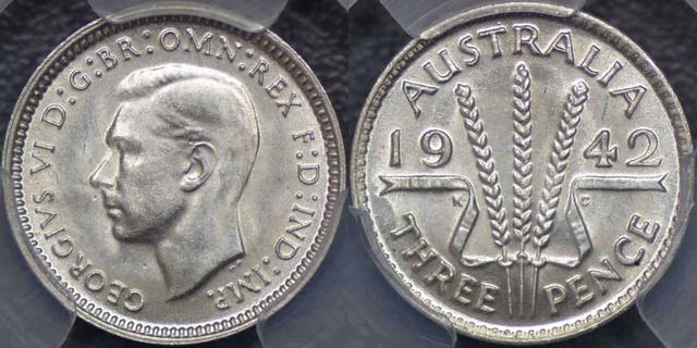 1942 Melbourne Threepence