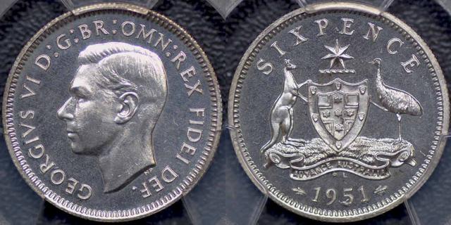 1951 London Proof Sixpence