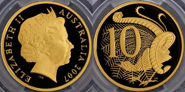 2007 Zehn Cent in Gold
