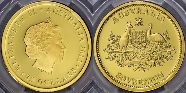 2012 Perth Mint "Sovereign" Twenty-five Dollars