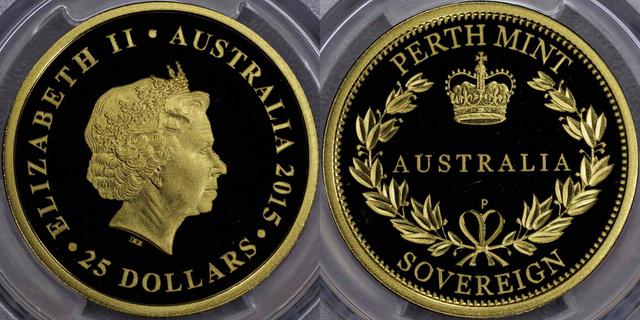 2015 Perth Mint "Sovereign" Twenty-five Dollars