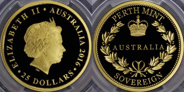 2016 Perth Mint "Sovereign" Twenty-five Dollars