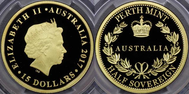 2017 Perth Mint "Half Sovereign" Fifteen Dollars