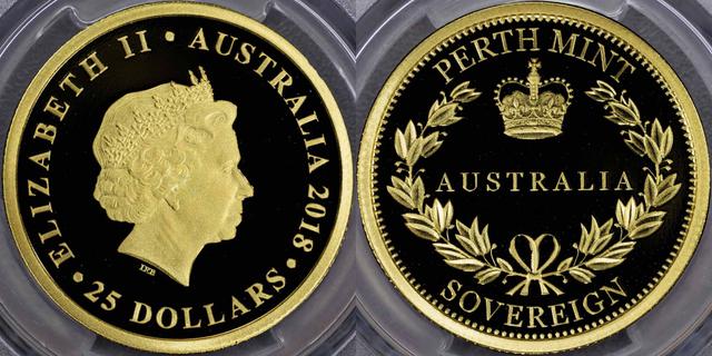 2018 Perth Mint "Sovereign" Twenty-five Dollars