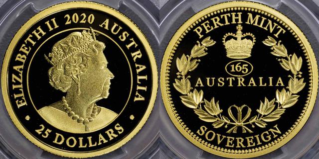 2020 Perth Mint "Sovereign" Twenty-five Dollars