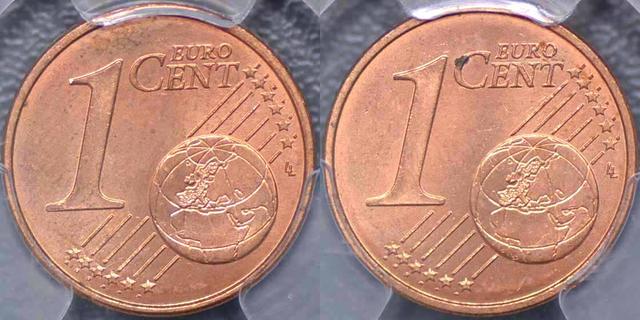 (2000 - ) Euro Cent struck with two reverses