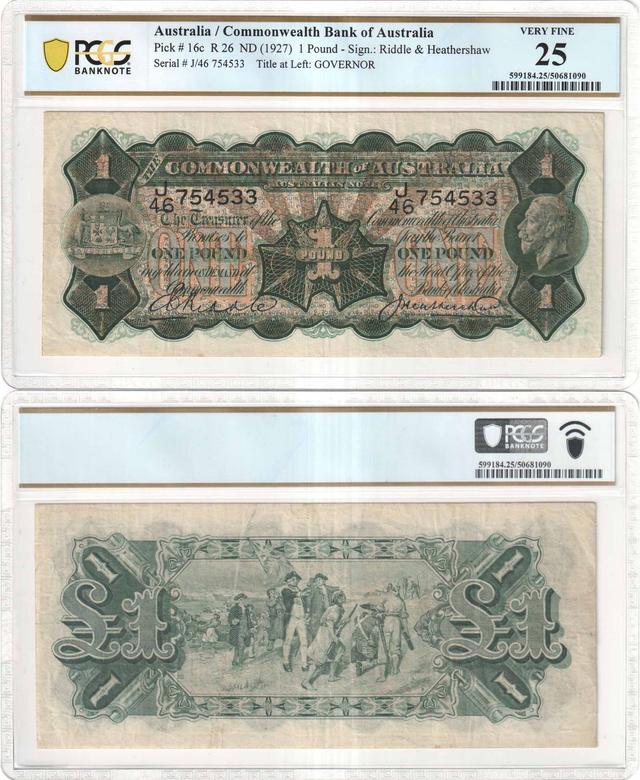 1927 Riddle/Heathershaw One Pound