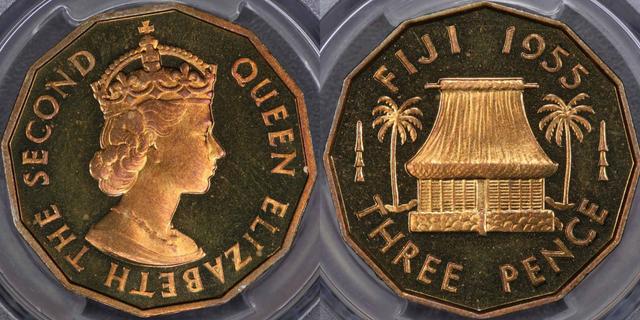 1955 Proof VIP Threepence