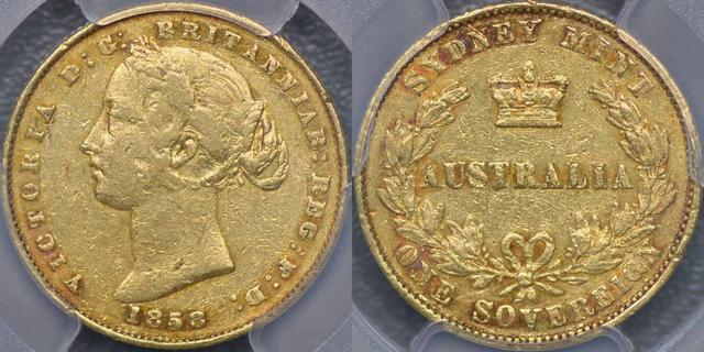 1858 Sydney Mint Sovereign
